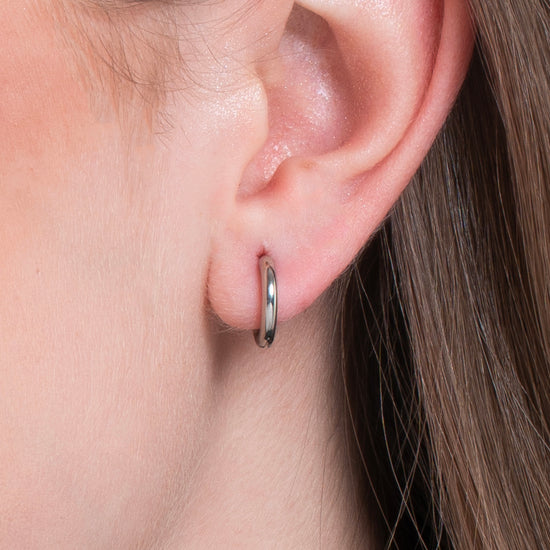 WOMEN'S STEEL HOOP EARRINGS 12MM