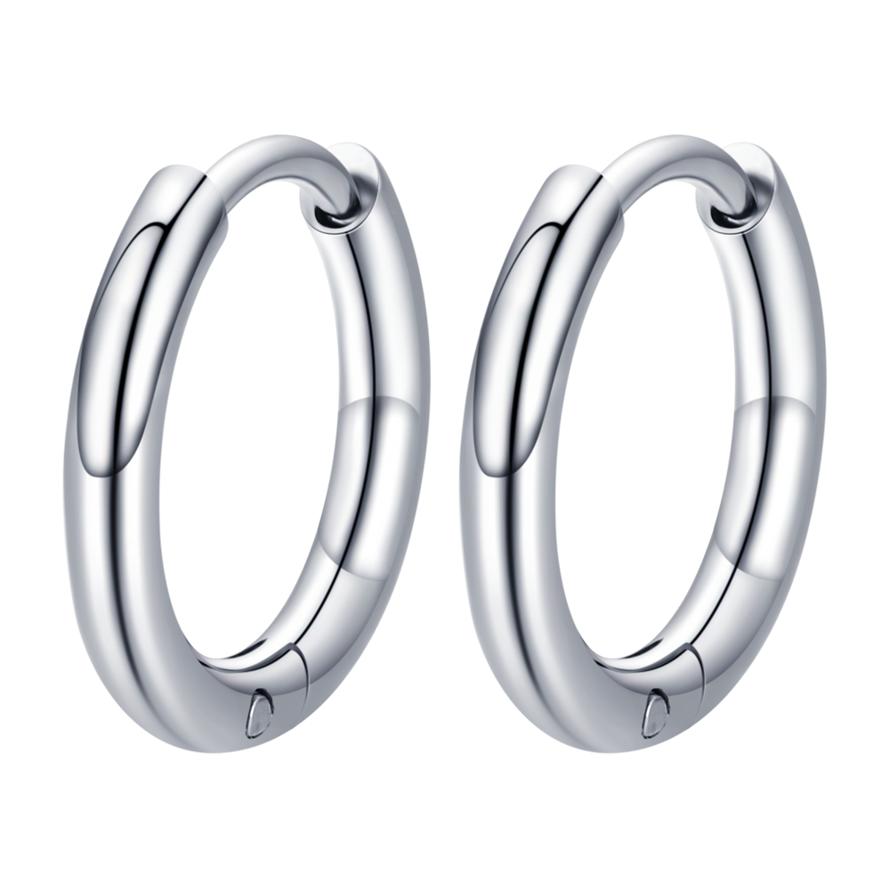 WOMEN'S STEEL HOOP EARRINGS 14MM