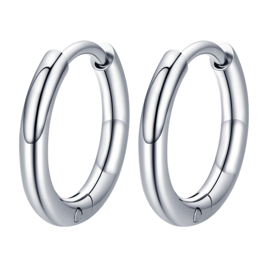 WOMEN'S STEEL HOOP EARRINGS 14MM