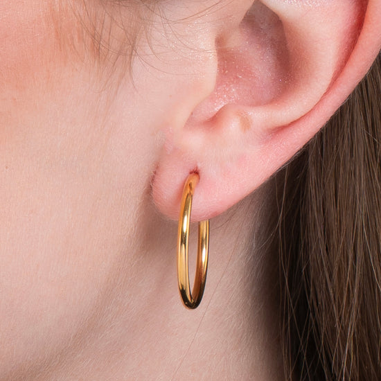 WOMEN'S STEEL HOOP EARRINGS 24MM