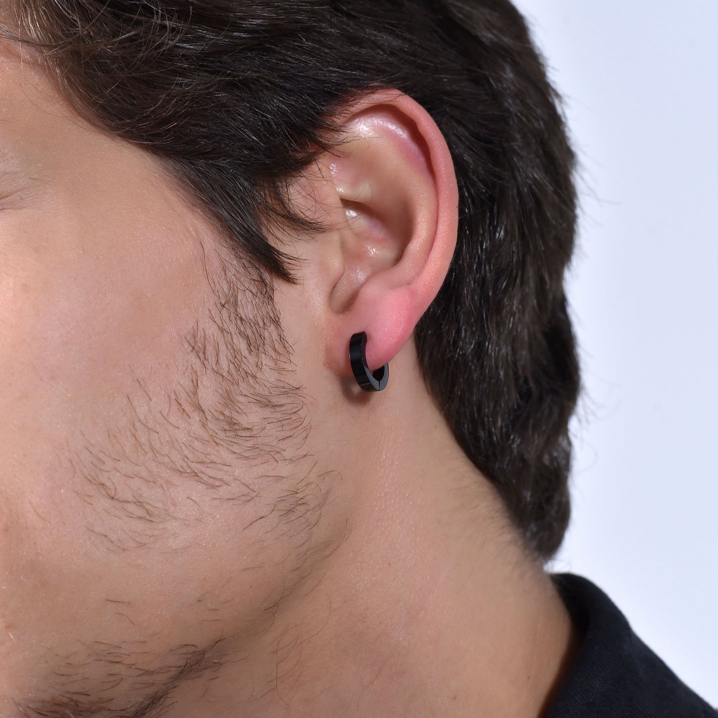 BLACK STEEL MAN EARRING