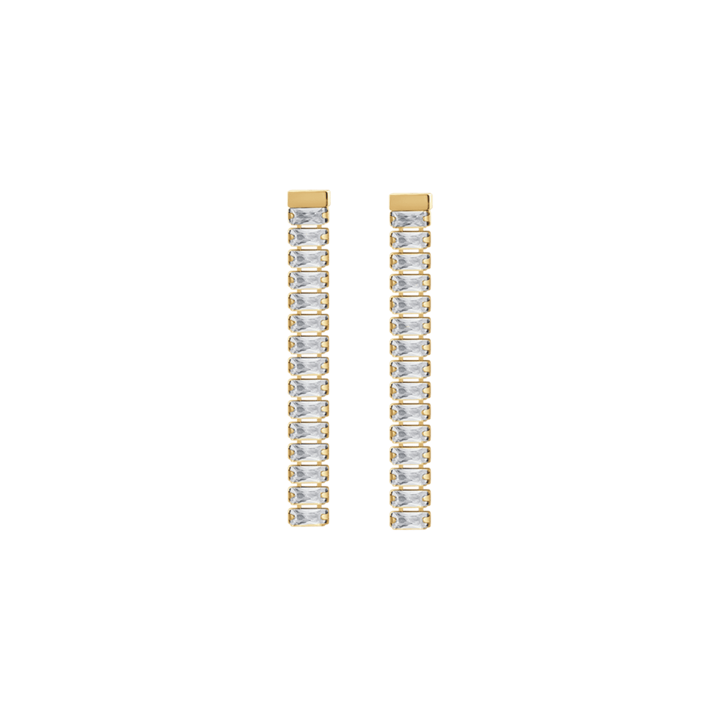 WOMEN'S STEEL EARRINGS WHITE CUBIC ZIRCONIA