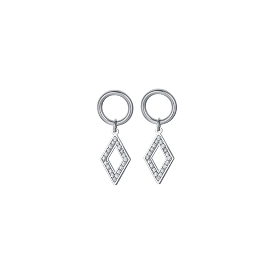 WOMAN'S EARRINGS IN STEEL WITH WHITE CRYSTALS Luca Barra