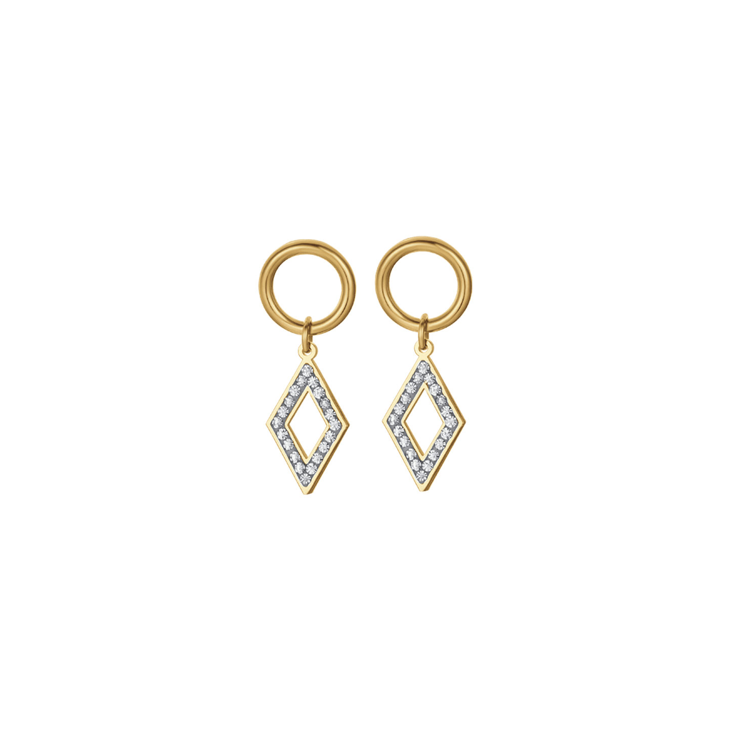 WOMAN'S EARRINGS IN STEEL WITH WHITE CRYSTALS Luca Barra