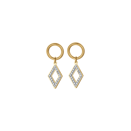 WOMEN'S STEEL EARRINGS WITH WHITE CRYSTALS