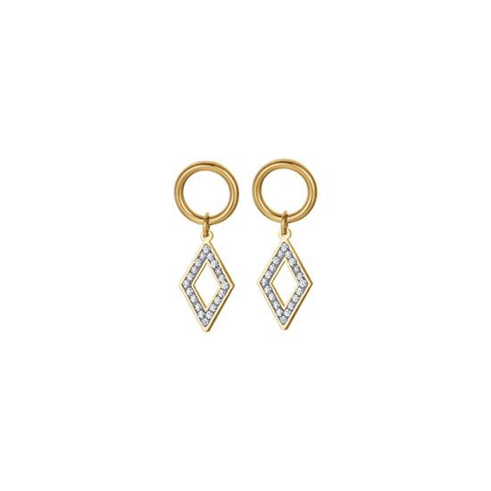 WOMEN'S STEEL EARRINGS WITH WHITE CRYSTALS