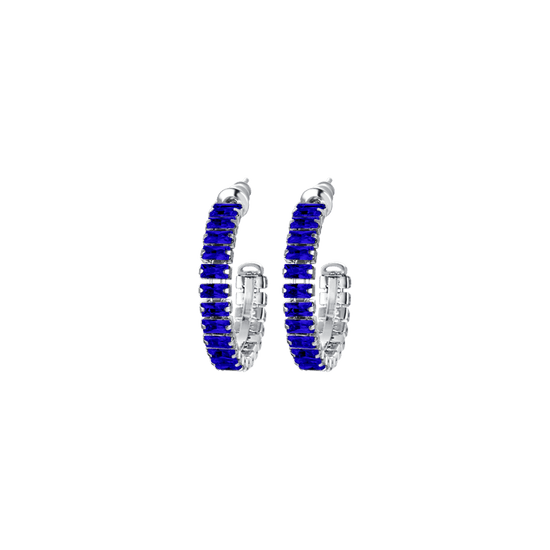 WOMAN'S EARRINGS IN STEEL WITH BLUE CRYSTALS Luca Barra