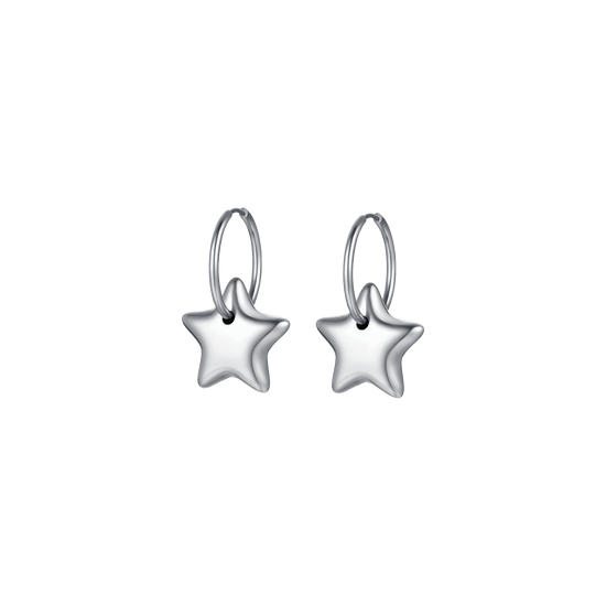 WOMAN'S EARRINGS IN STEEL WITH FULL STARS Luca Barra