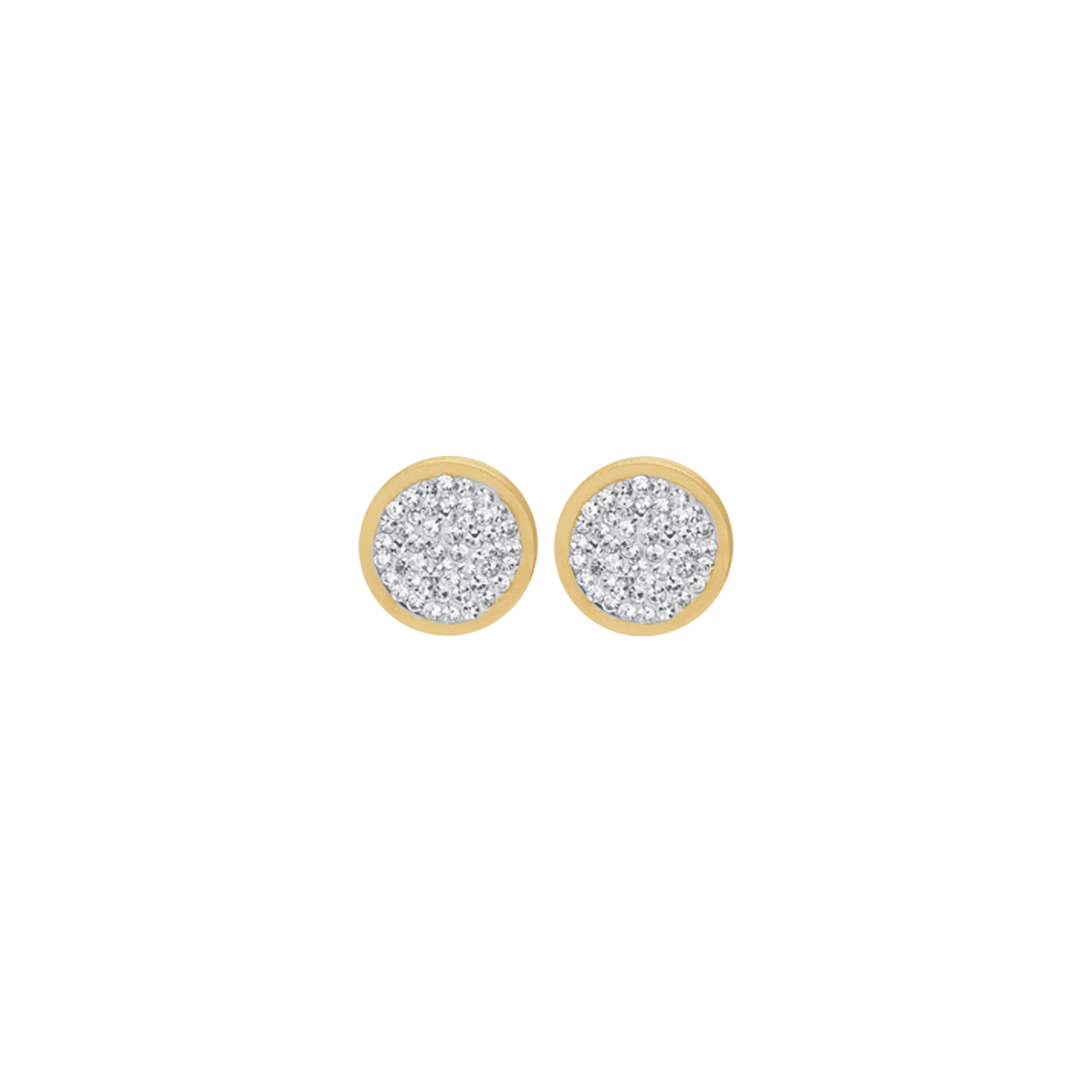 WOMAN'S EARRINGS IN IP GOLD STEEL WITH WHITE CRYSTALS Luca Barra