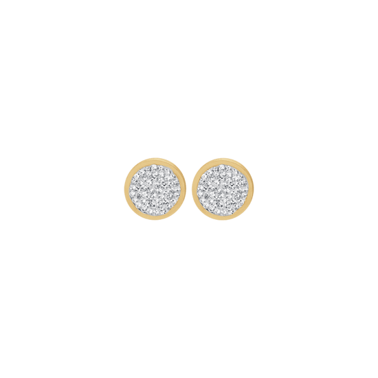 WOMAN'S EARRINGS IN IP GOLD STEEL WITH WHITE CRYSTALS Luca Barra