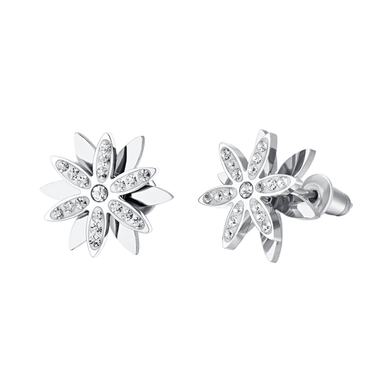 WOMEN'S STEEL FLOWER OF LIFE SWIVEL EARRINGS