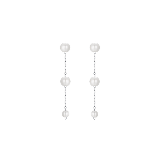 ORECCHINI DONNA IN ACCIAIO PENDENTI CON PERLE