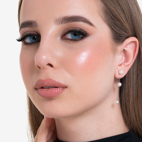 ORECCHINI DONNA IN ACCIAIO PENDENTI CON PERLE