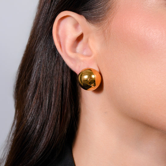 Carica immagine nella Galleria ORECCHINI DONNA A GOCCIA 20 mm IN ACCIAIO IP GOLD
