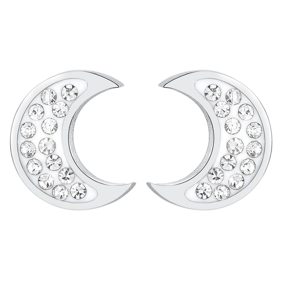 ORECCHINI DONNA IN ACCIAIO LUNA E CRISTALLI