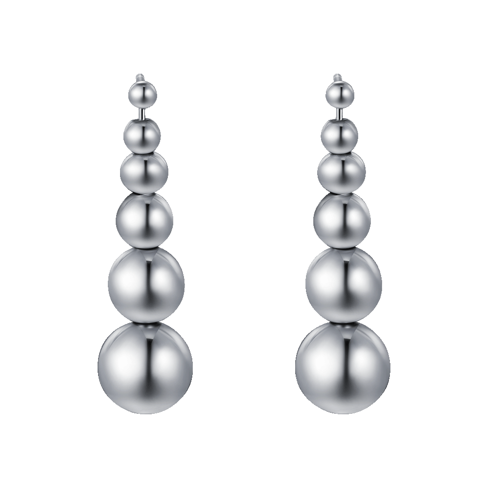 ORECCHINI DONNA CON SFERE IN ACCIAIO