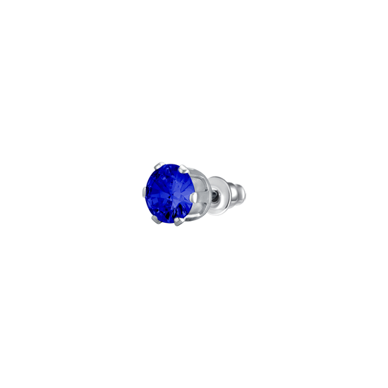 MONO ORECCHINO DONNA IN ACCIAIO CON ZIRCONE BLU