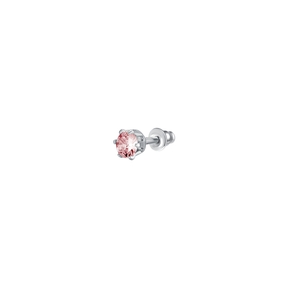 MONO ORECCHINO DONNA IN ACCIAIO CON ZIRCONE ROS