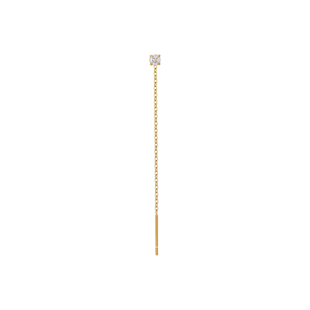 MONO ORECCHINO DONNA IN ACCIAIO IP GOLD CON CRISTALLO BIANCO