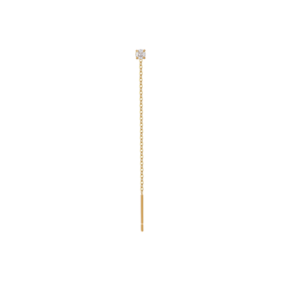 MONO ORECCHINO DONNA IN ACCIAIO IP GOLD CON CRISTALLO BIANCO