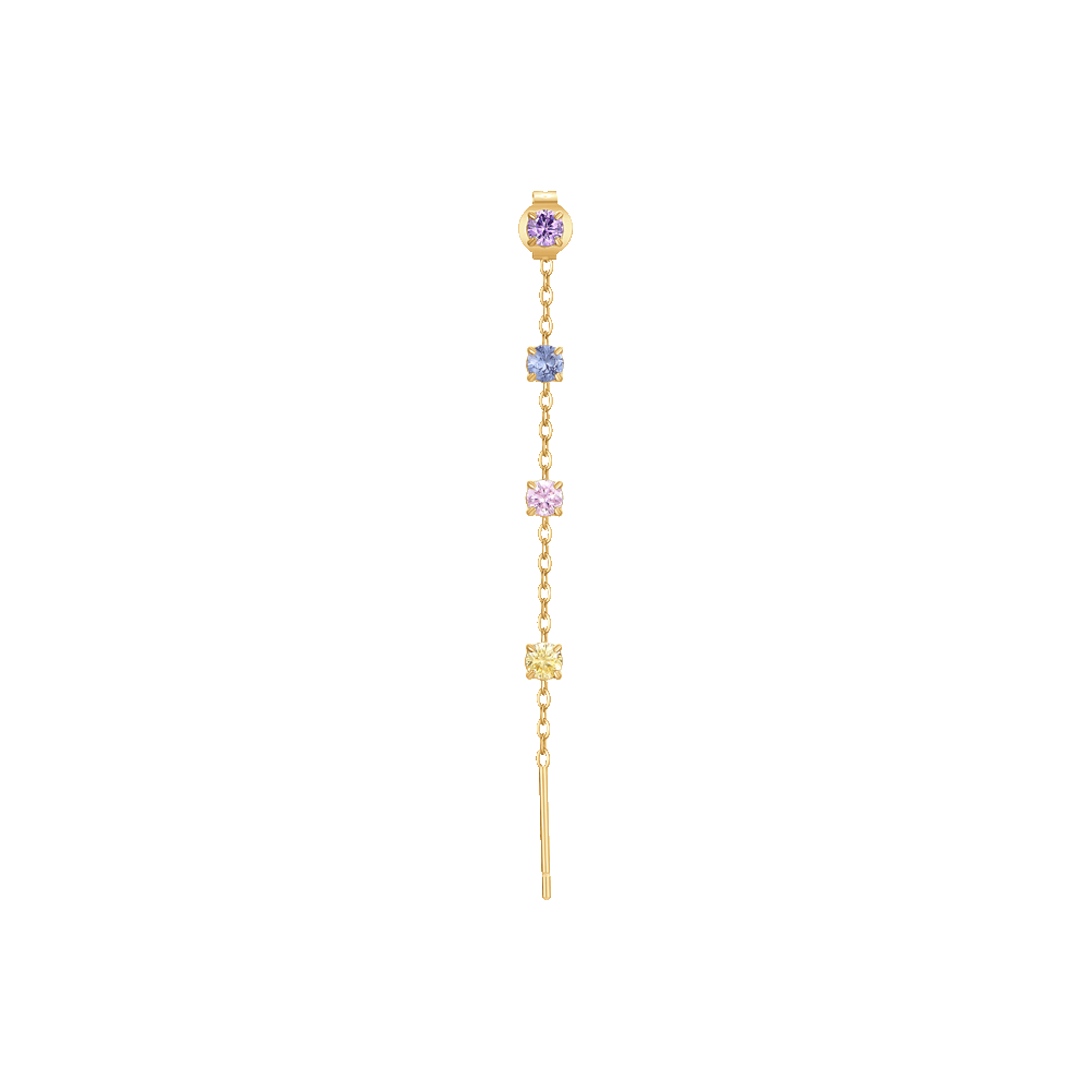MONO ORECCHINO DONNA IN ACCIAIO IP GOLD CON CRISTALLI MULTICOLOR