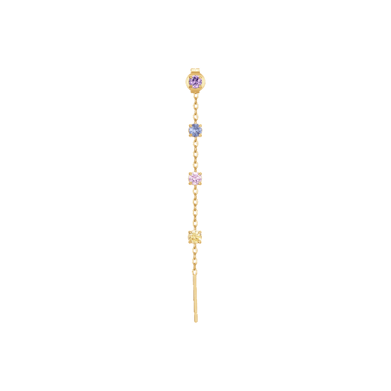 MONO ORECCHINO DONNA IN ACCIAIO IP GOLD CON CRISTALLI MULTICOLOR