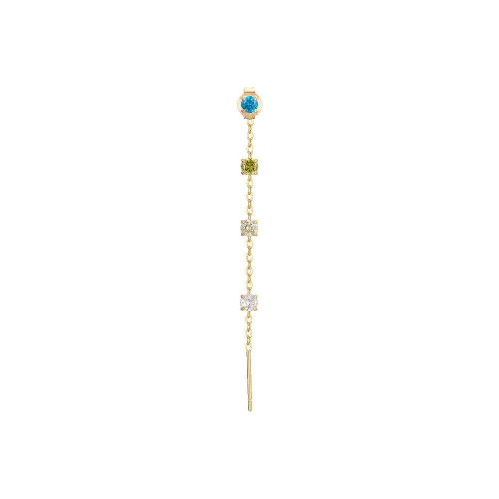 MONO ORECCHINO DONNA IN ACCIAIO IP GOLD CON CRISTALLI MULTICOLOR