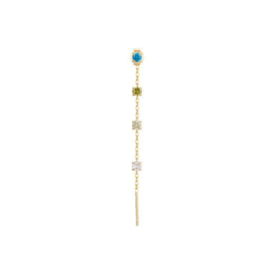 MONO ORECCHINO DONNA IN ACCIAIO IP GOLD CON CRISTALLI MULTICOLOR