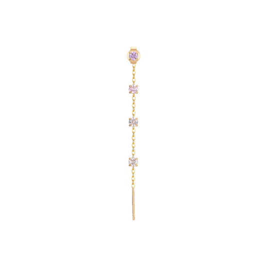 MONO ORECCHINO DONNA IN ACCIAIO IP GOLD CON CRISTALLI MULTICOLOR
