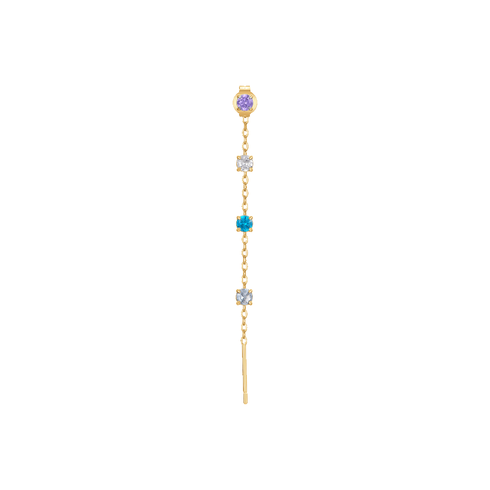 MONO ORECCHINO DONNA IN ACCIAIO IP GOLD CON CRISTALLI MULTICOLOR