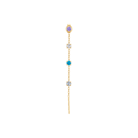 MONO ORECCHINO DONNA IN ACCIAIO IP GOLD CON CRISTALLI MULTICOLOR
