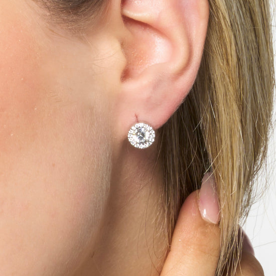 ORECCHINI DONNA IN ACCIAIO CON ELEMENTI CON ZIRCONI BIANCHI