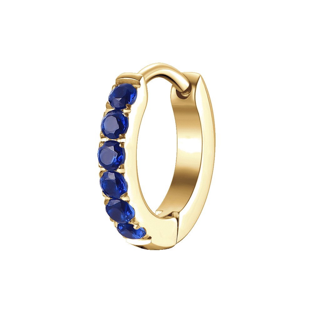 MONO ORECCHINO DONNA IN ACCIAIO IP GOLD CON ZIRCONI BLU