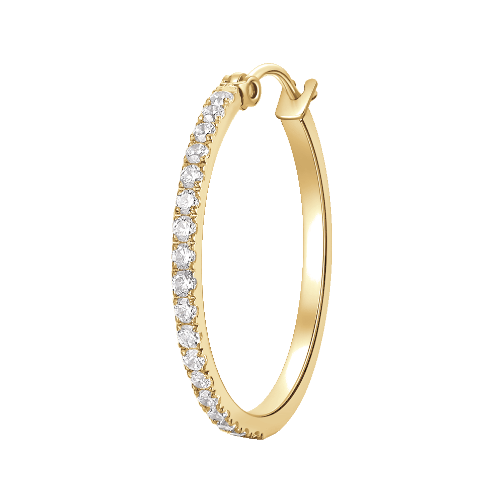 MONO ORECCHINO DONNA IN ACCIAIO IP GOLD CON ZIRCONI BIANCHI