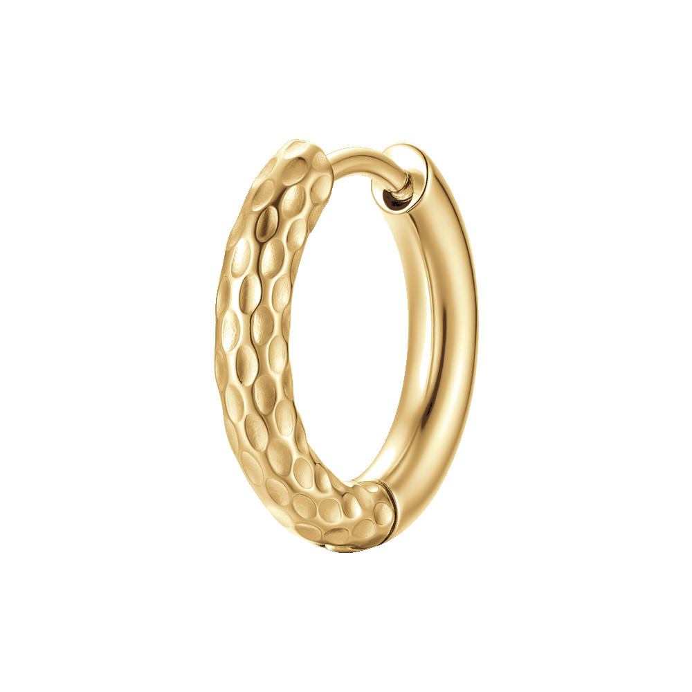 MONO ORECCHINO DONNA IN ACCIAIO IP GOLD CON FINITURA DIAMANTATA