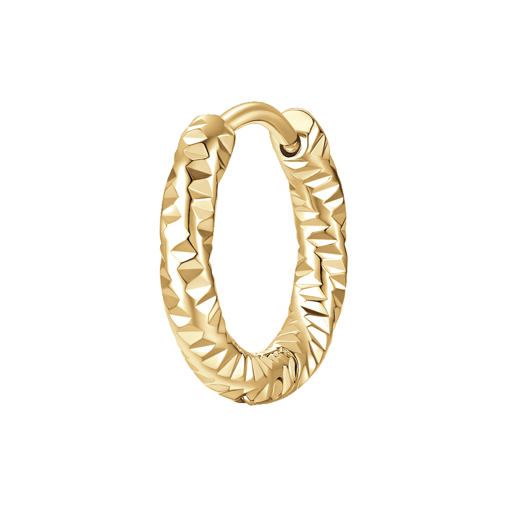 MONO ORECCHINO DONNA IN ACCIAIO IP GOLD CON FINITURA DIAMANTATA