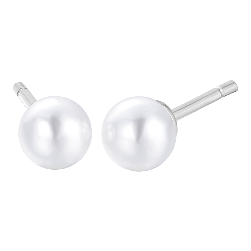 STEEL WOMEN'S PEARL EARRINGS