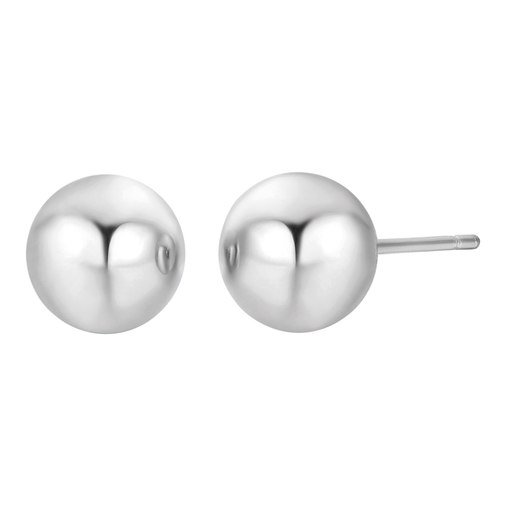 WOMEN'S STEEL EARRINGS WITH SPHERE