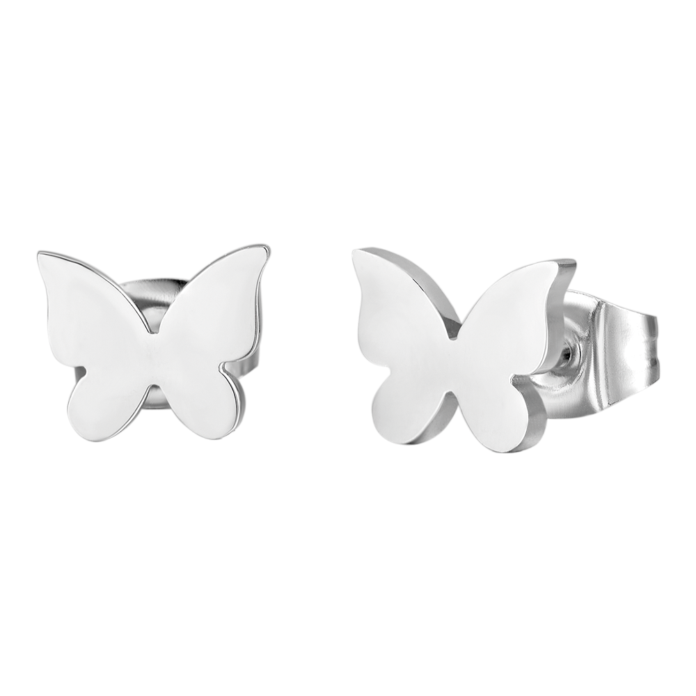 WOMEN'S STEEL BUTTERFLY EARRINGS