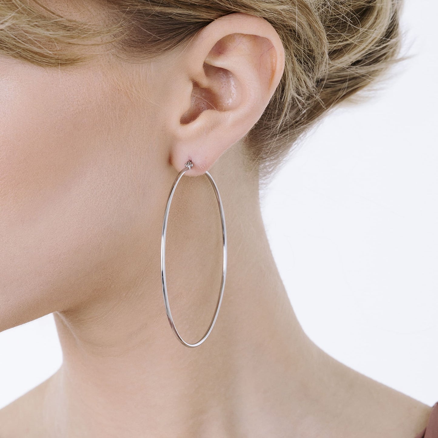 WOMAN'S EARRINGS IN STEEL DIAMETER 63 MM Luca Barra