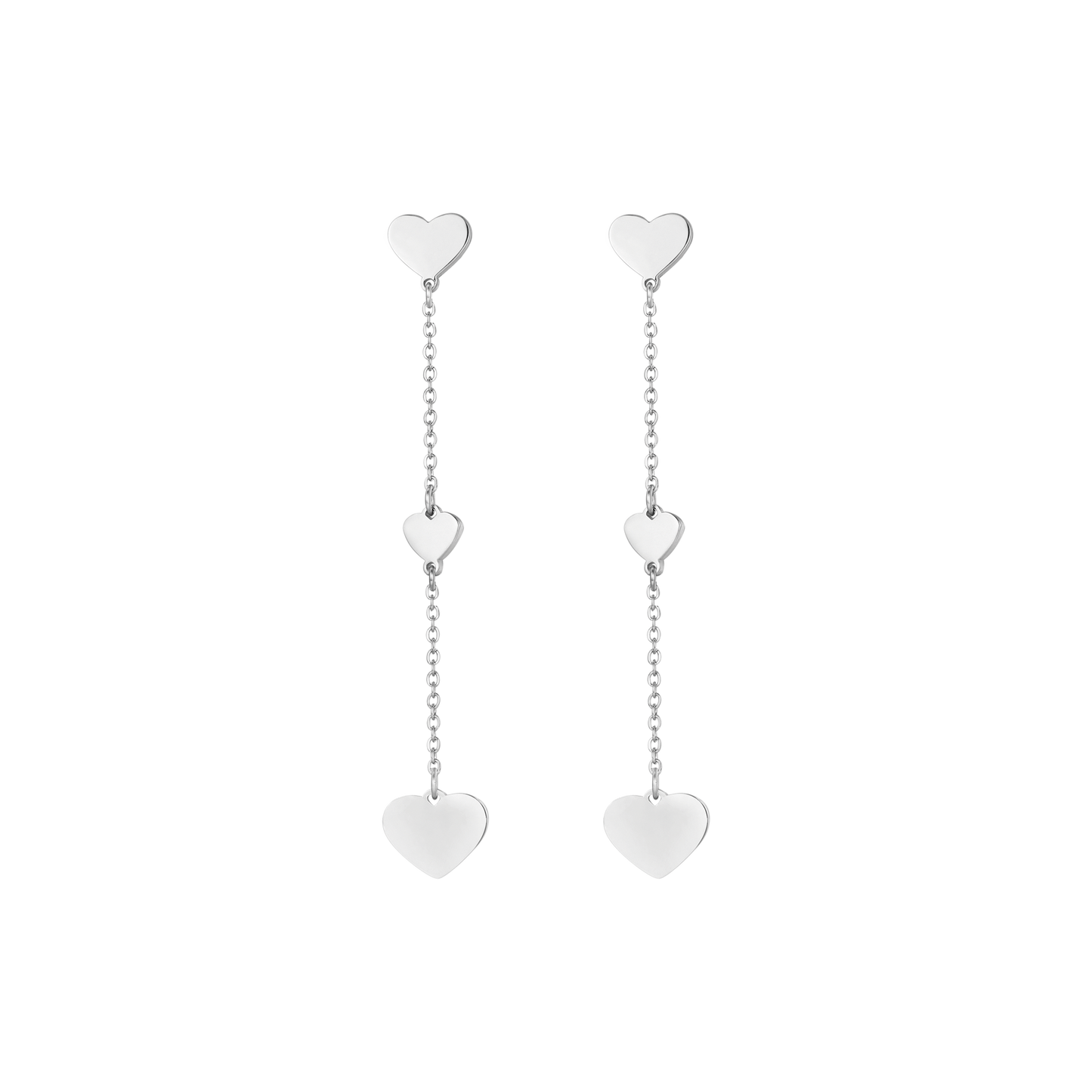 STEEL EARRINGS WITH STEEL HEARTS Luca Barra