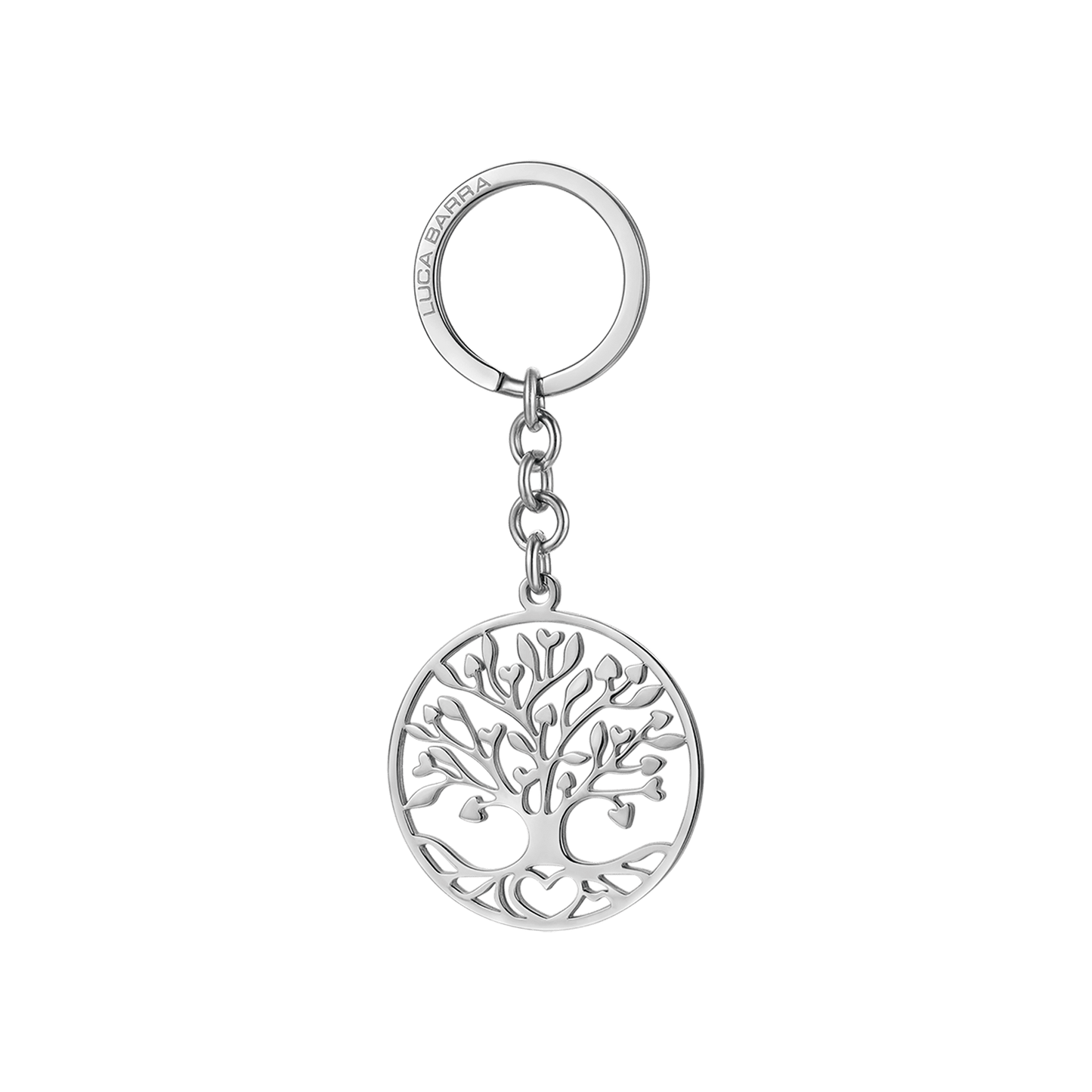 WOMAN'S KEYRING IN STEEL WITH TREE OF LIFE Luca Barra