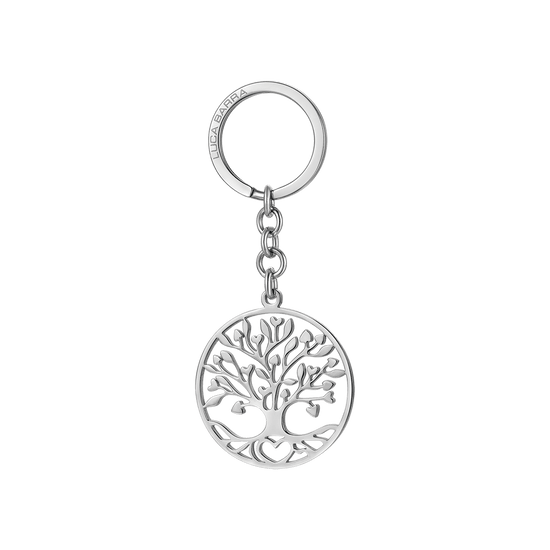 WOMAN'S KEYRING IN STEEL WITH TREE OF LIFE Luca Barra