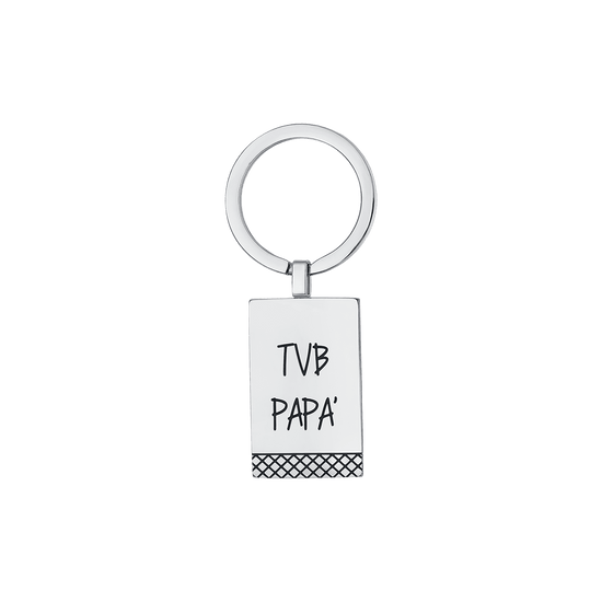 STEEL MAN KEYCHAIN WITH TVB DAD WRITING