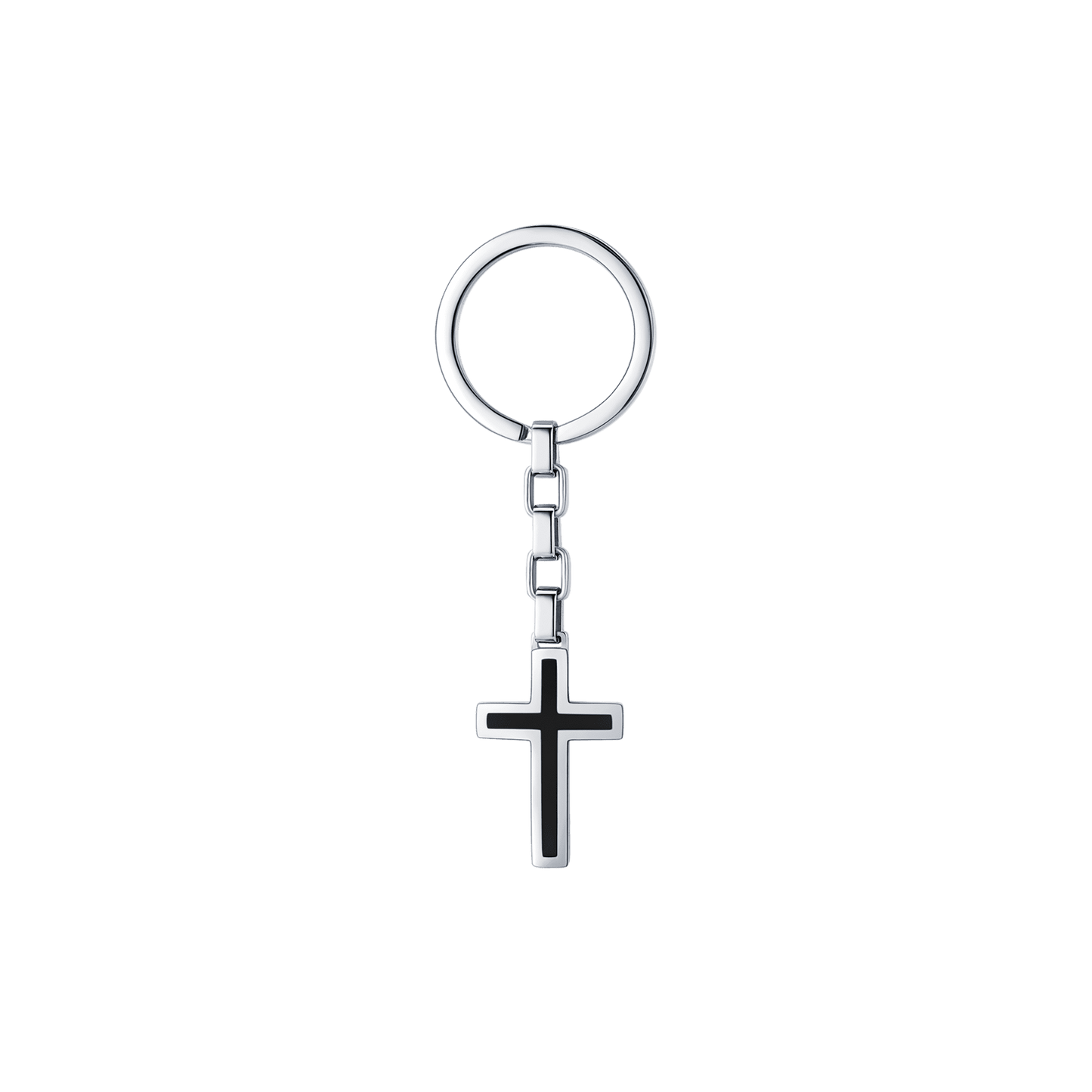 MEN'S STEEL KEY TAG WITH BLACK CROSS Luca Barra