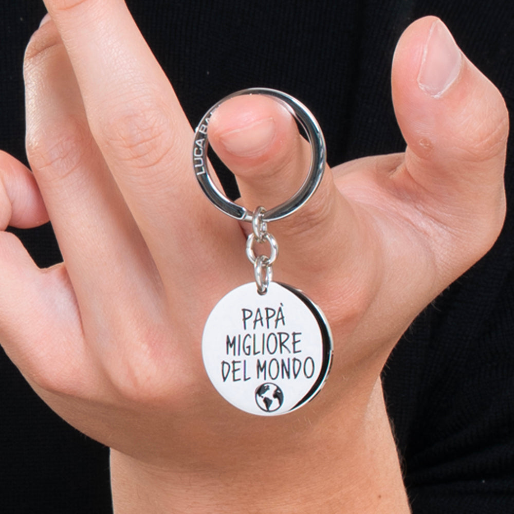 STEEL MAN KEYCHAIN BEST DAD IN THE WORLD