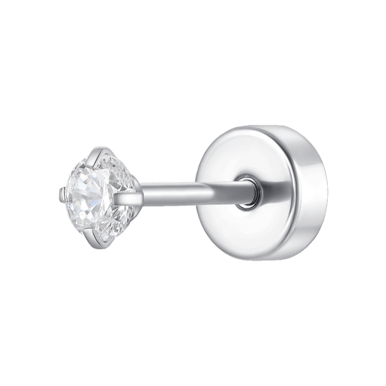 PIERCING ORECCHIO DONNA IN ACCIAIO CON ZIRCONE BIANCO