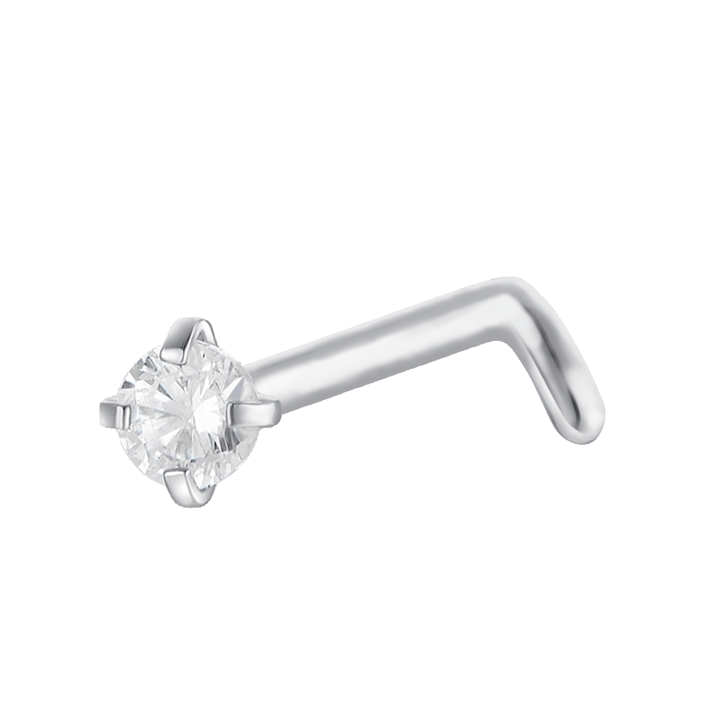 PIERCING NASO DONNA IN ACCIAIO CON ZIRCONE BIANCO