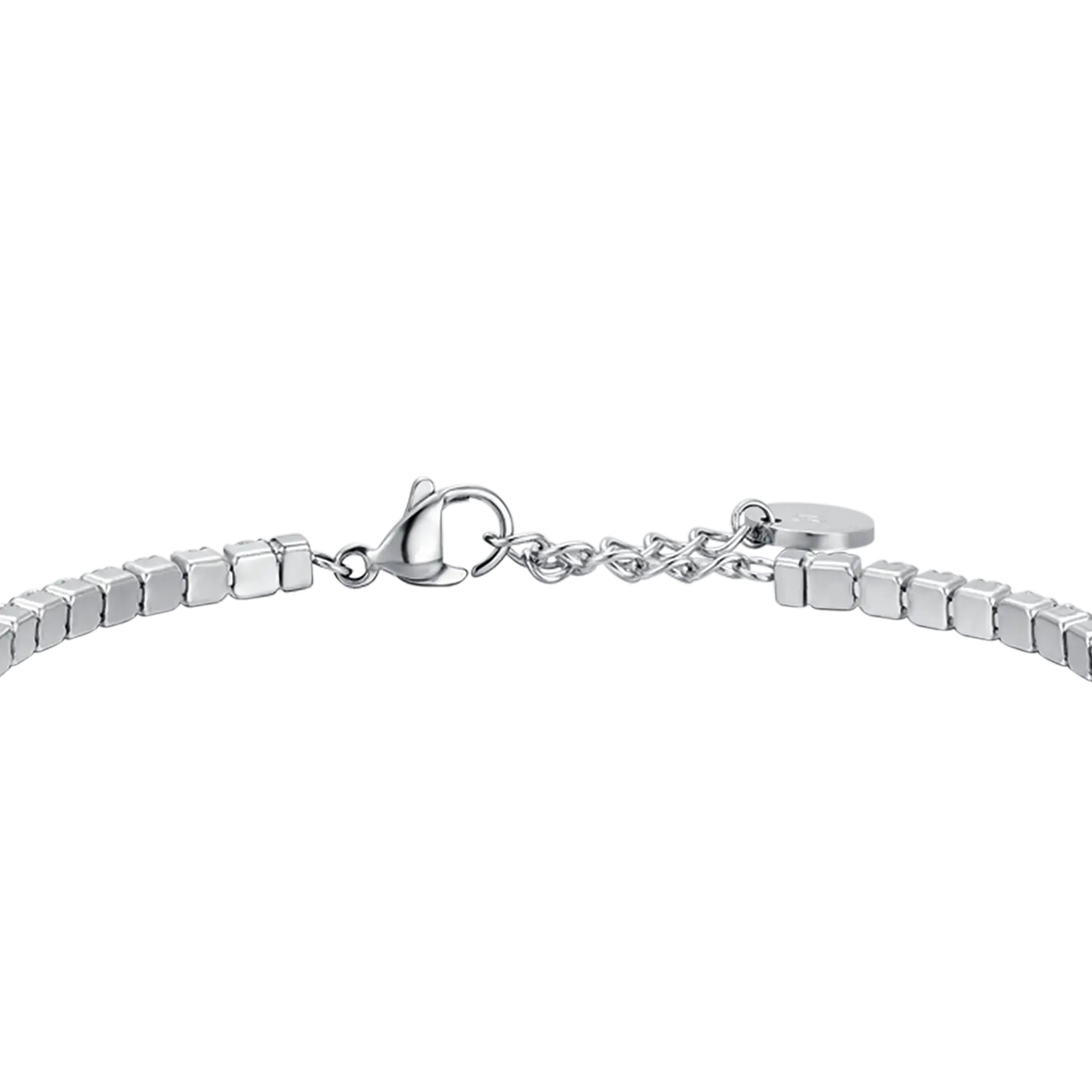 MAN'S BRACELET IN STEEL AND WHITE CRYSTALS Luca Barra