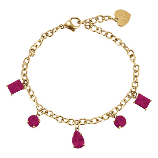 WOMAN'S BRACELET IN IP GOLD STEEL WITH CRYSTALS Luca Barra